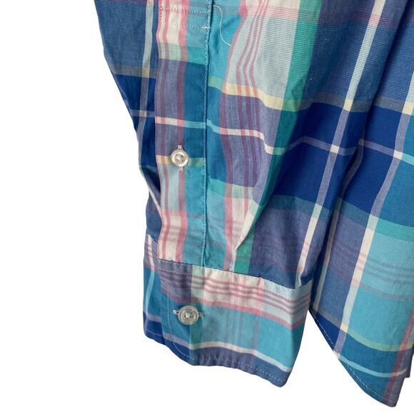 J. Crew Plaid Flex Washed Mens Blue Button Down Shirts NWTs size large - Picture 4 of 7